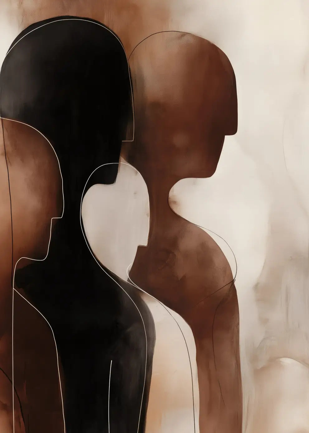 Ljuddämpande tavla - Brown Silhouettes